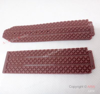 Replacement Hublot Replica Watch Bands Geneve Brown textured Rubber Band 26x22mm